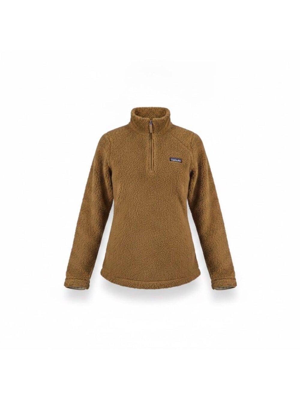 Patagonia Womens Brown Fleece Pullover Jacket With Quarter Zip Cozy Warm Size M